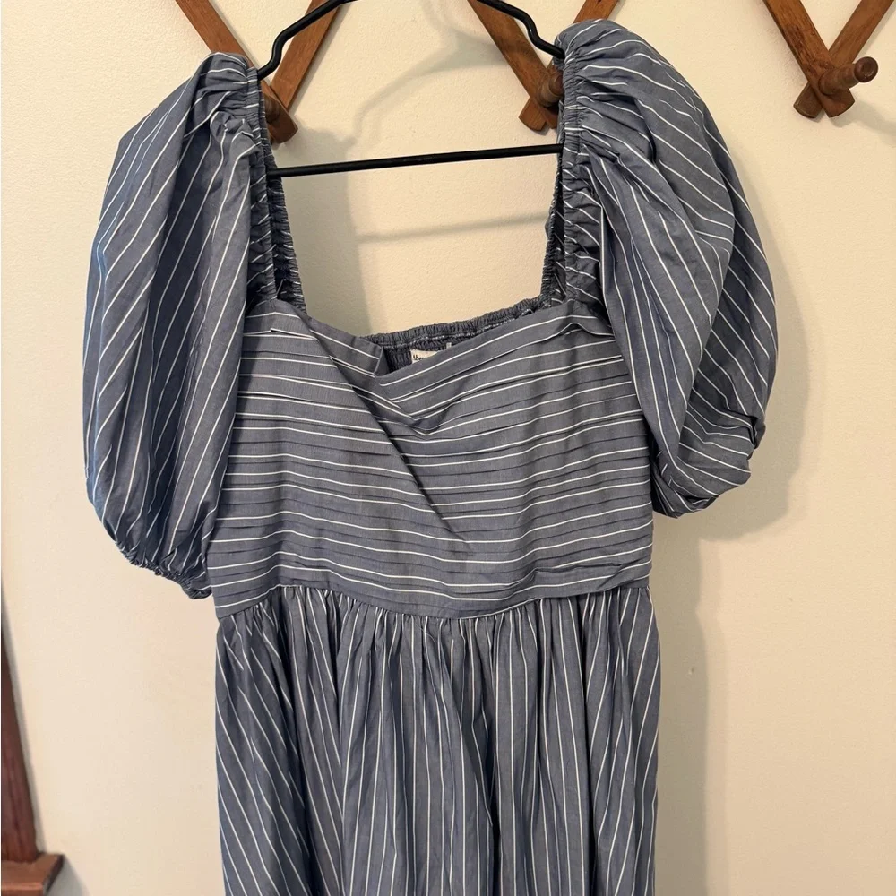 Abercrombie & Fitch Blue Striped Smocked-Waist Dress - Picture 2 of 5